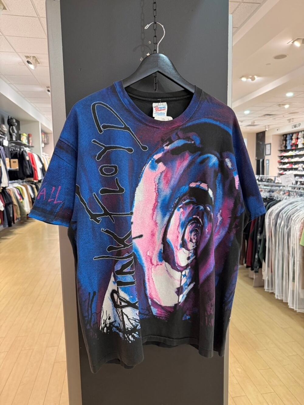 90s Pink Floyd The Wall Vintage Hanes All Over Print AOP Tee Shirt Winterland